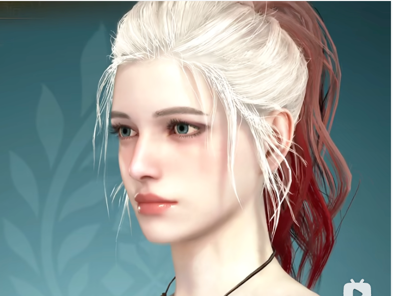 White-Red Hair, Piercing Green Eyes