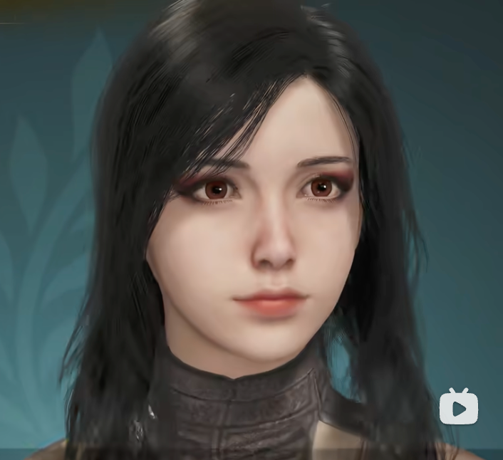 Raven-Haired Beauty with Amber Eyes