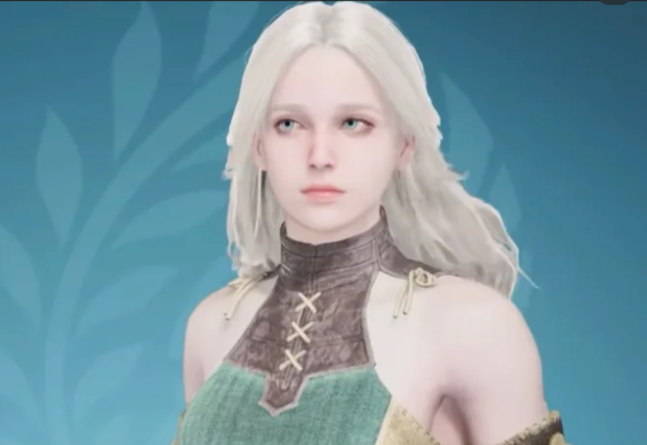 Alabaster Heroine: Snow-White Hair with Emerald Attire